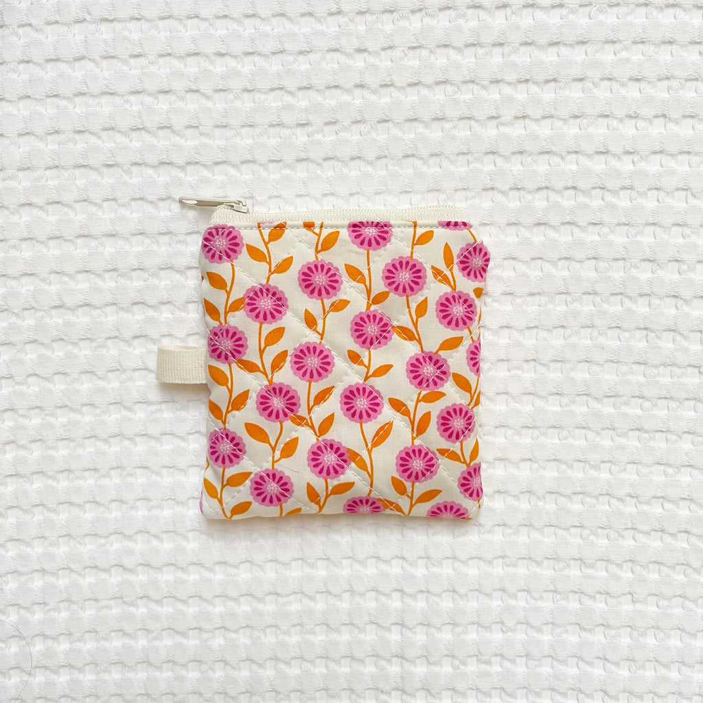 Quilted Keychain Pouch with label