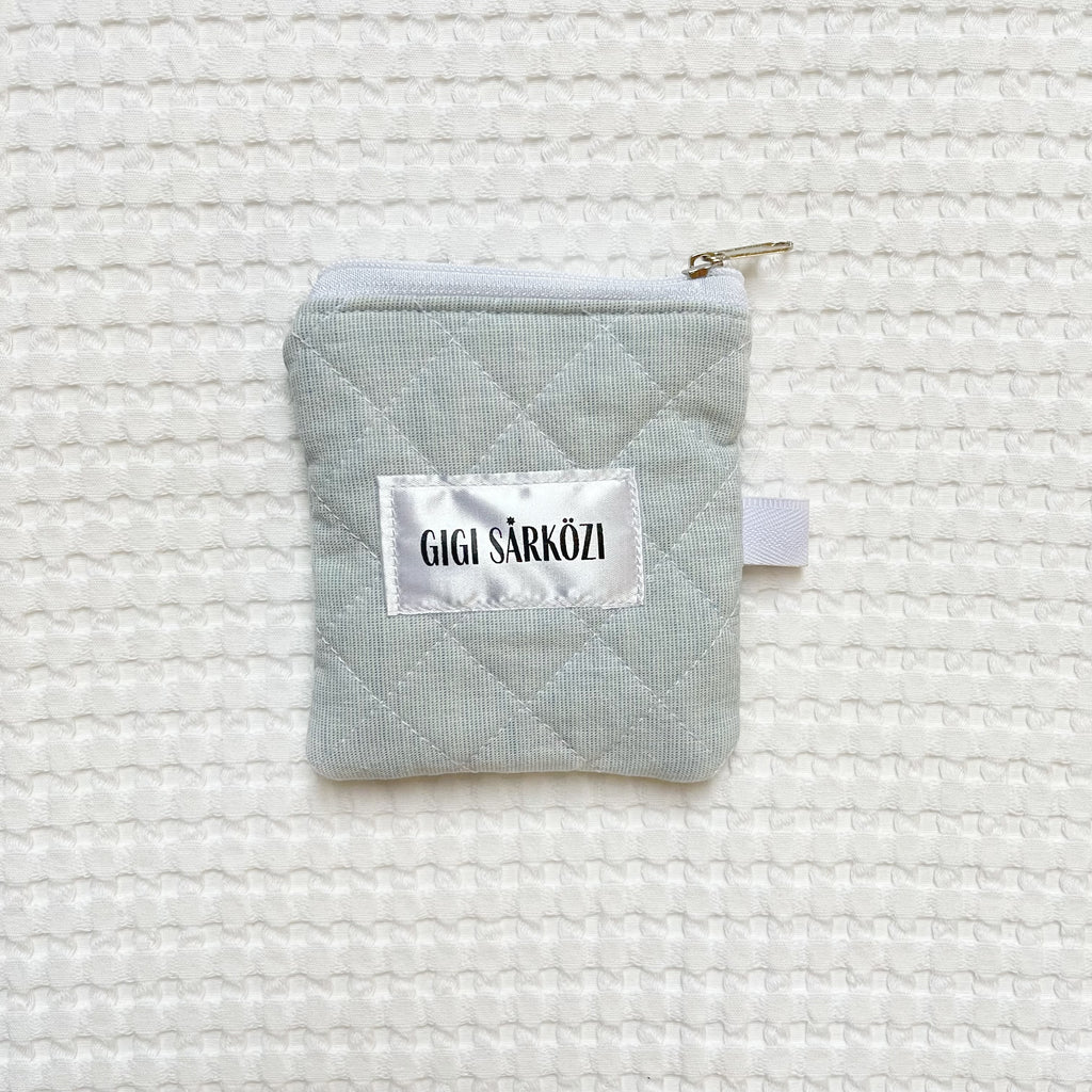 Quilted Keychain Pouch with label