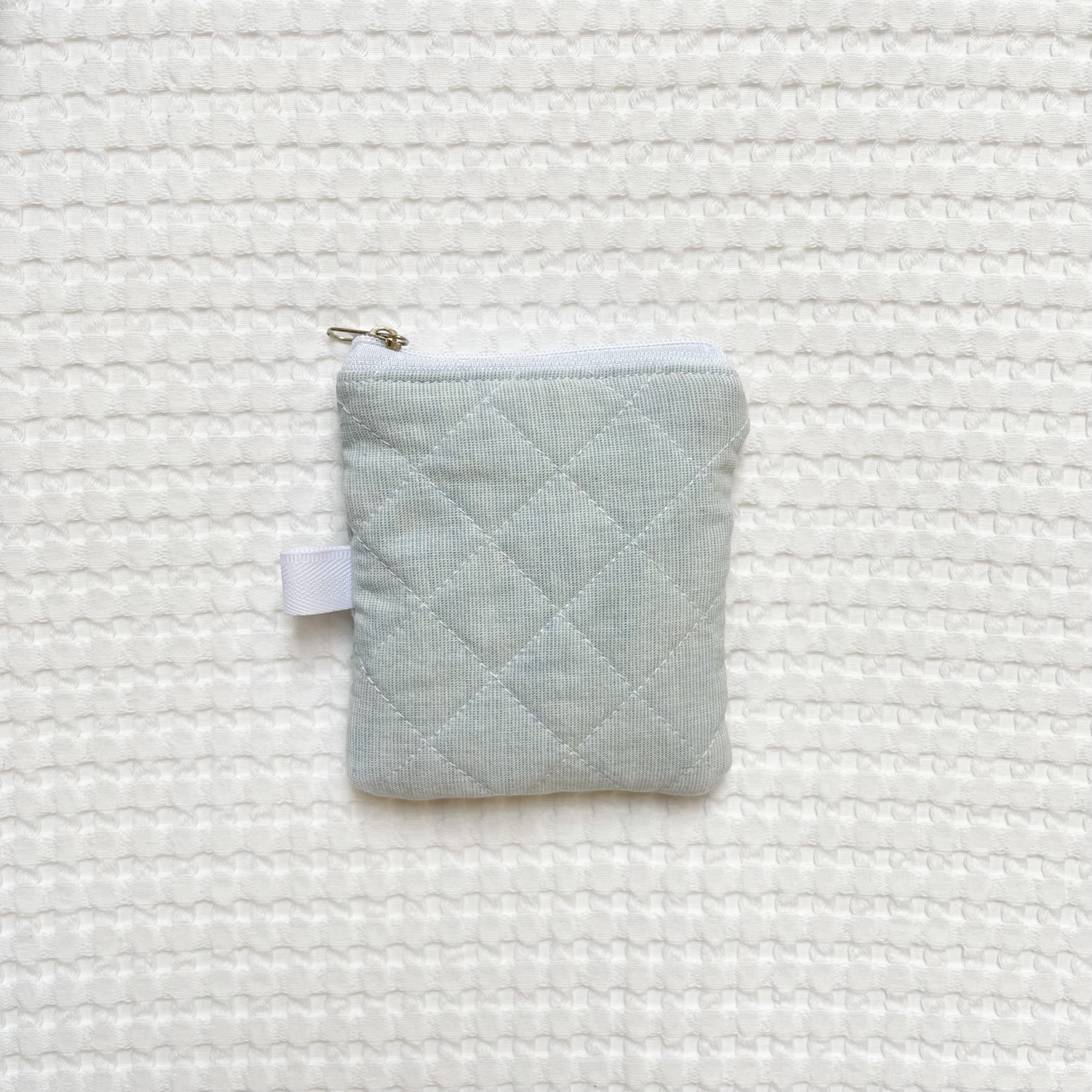 Quilted Keychain Pouch with label