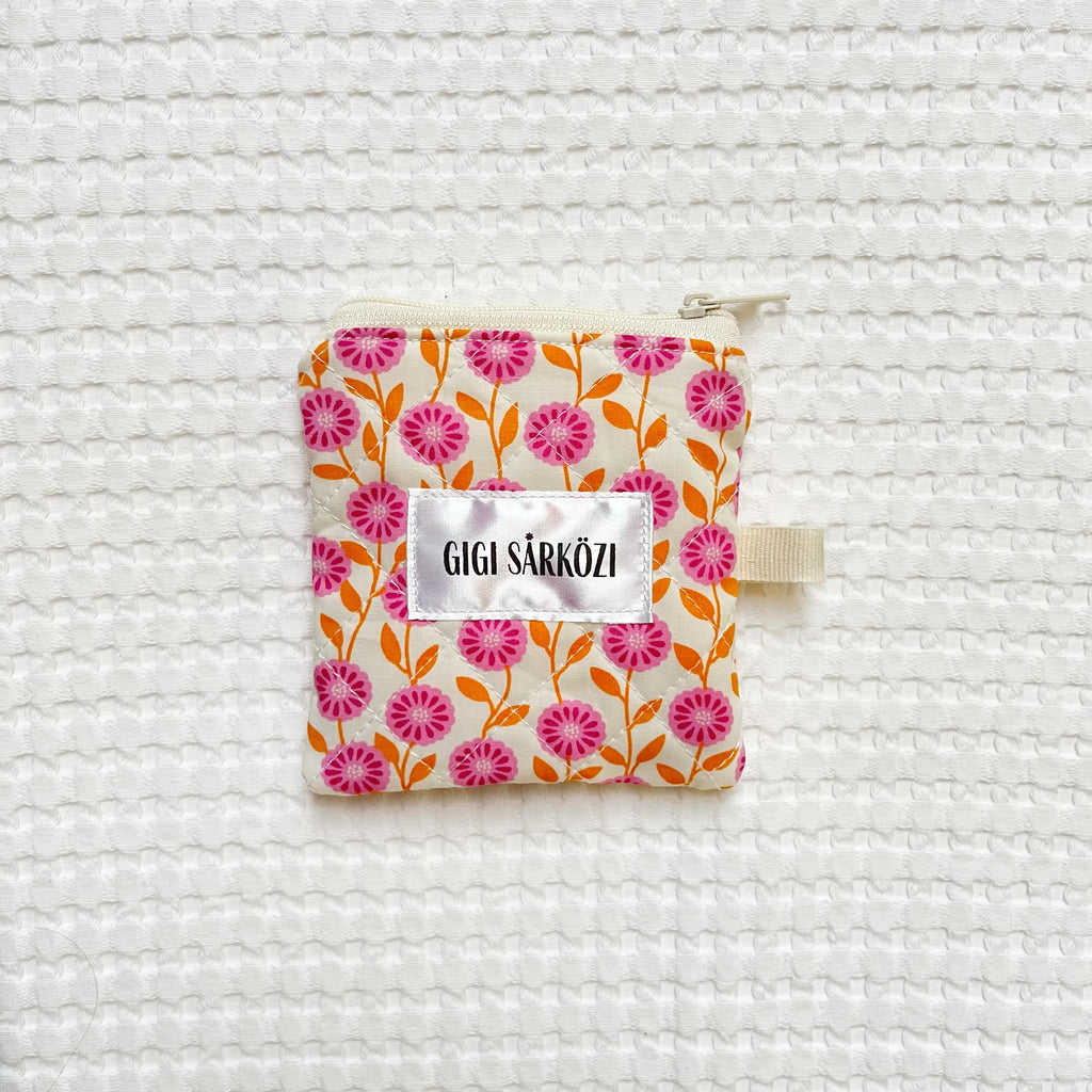 Quilted Keychain Pouch with label