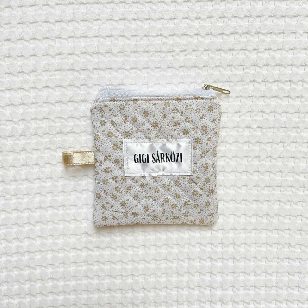 Quilted Keychain Pouch with label