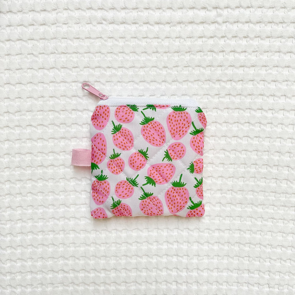 Quilted Keychain Pouch with label