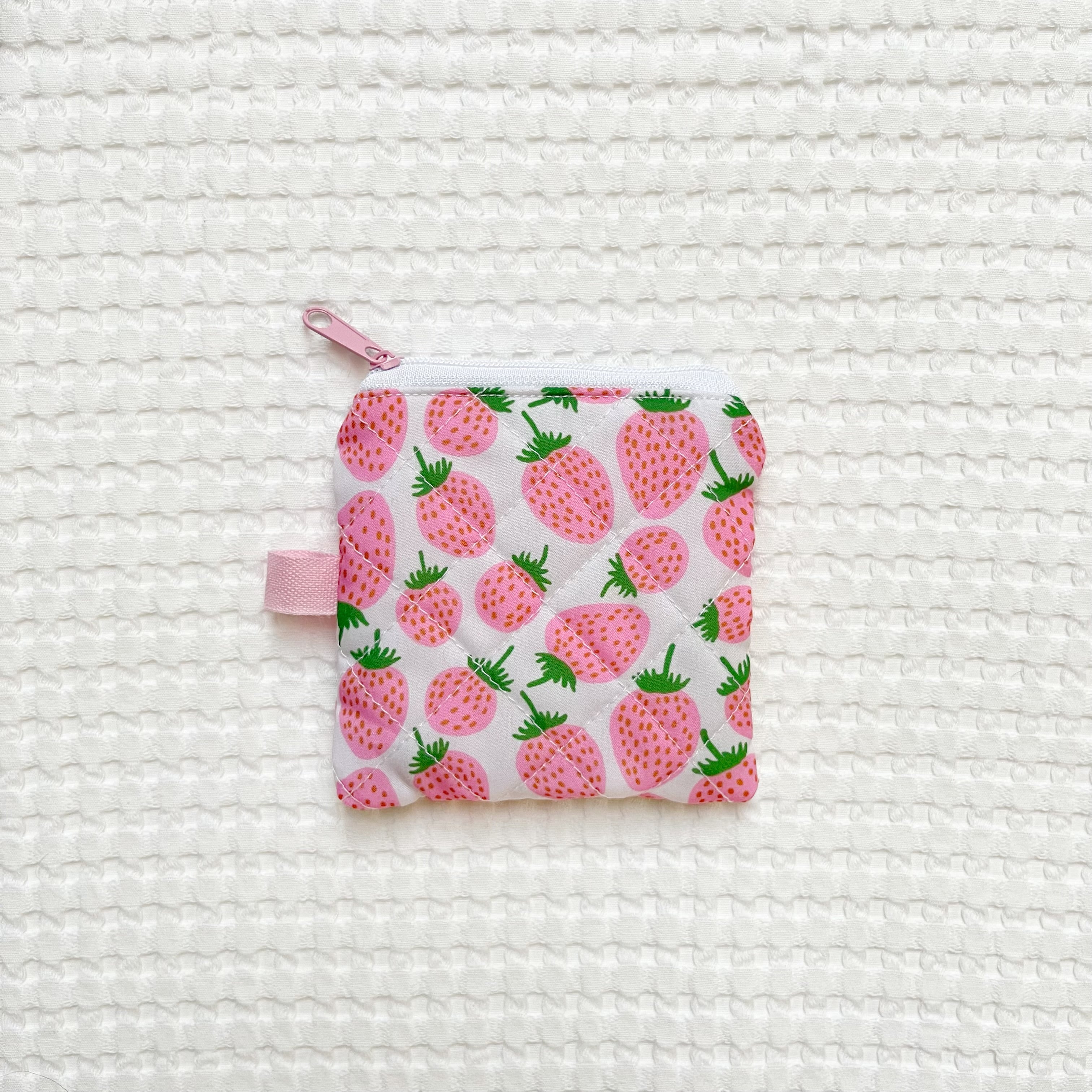Quilted Keychain Pouch with label