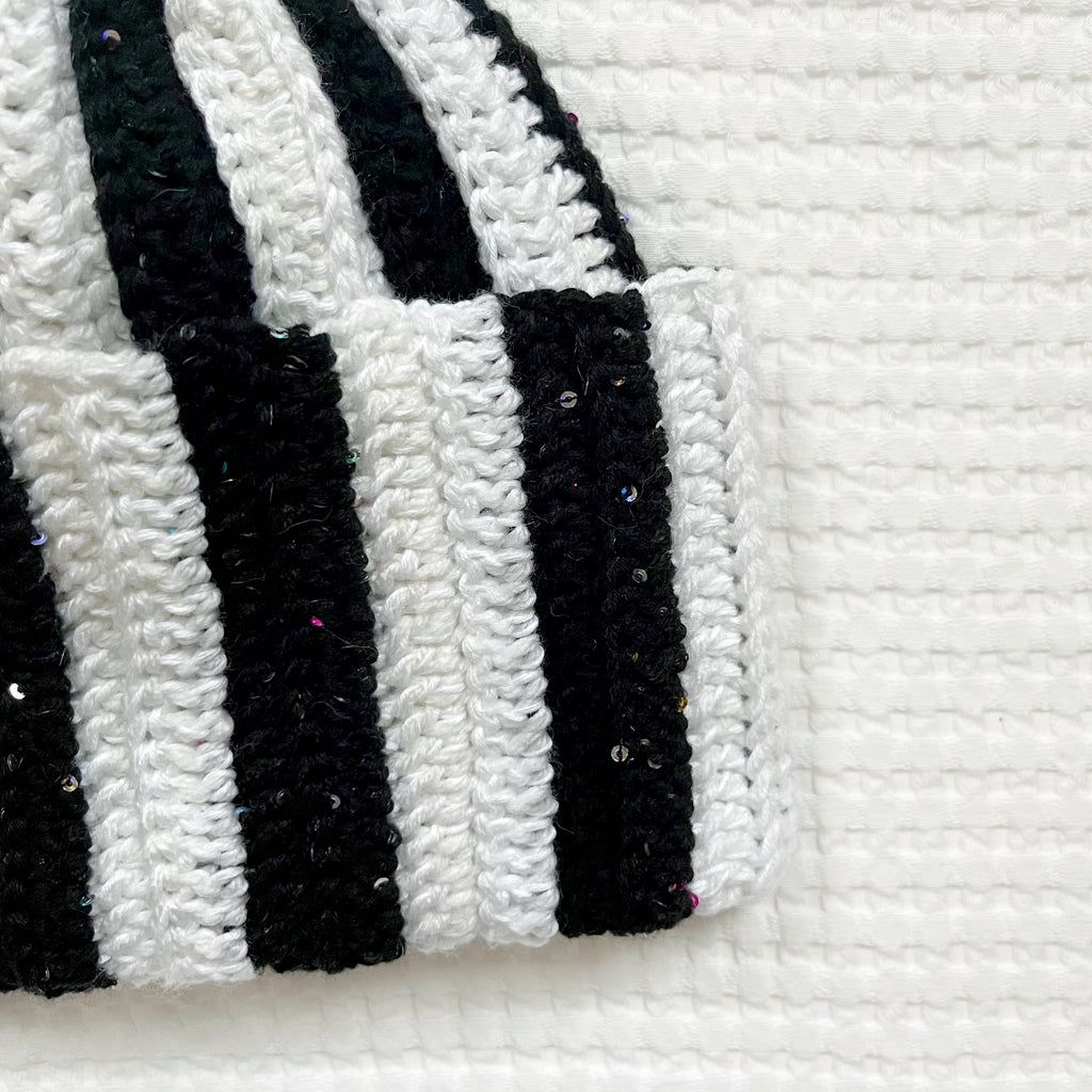 Striped Beanies - Sparkle Noir - Normal Size