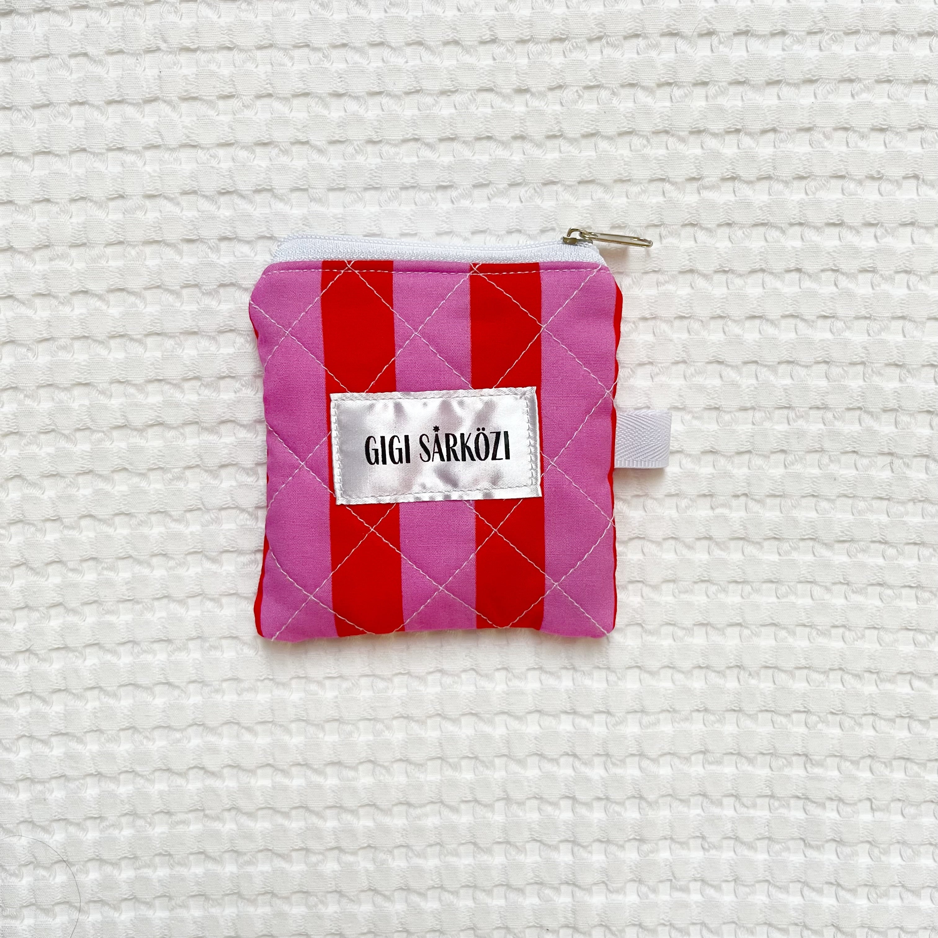 Quilted Keychain Pouch with label