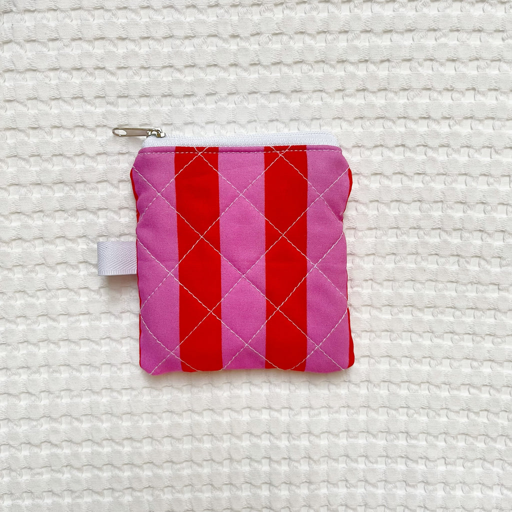 Quilted Keychain Pouch with label