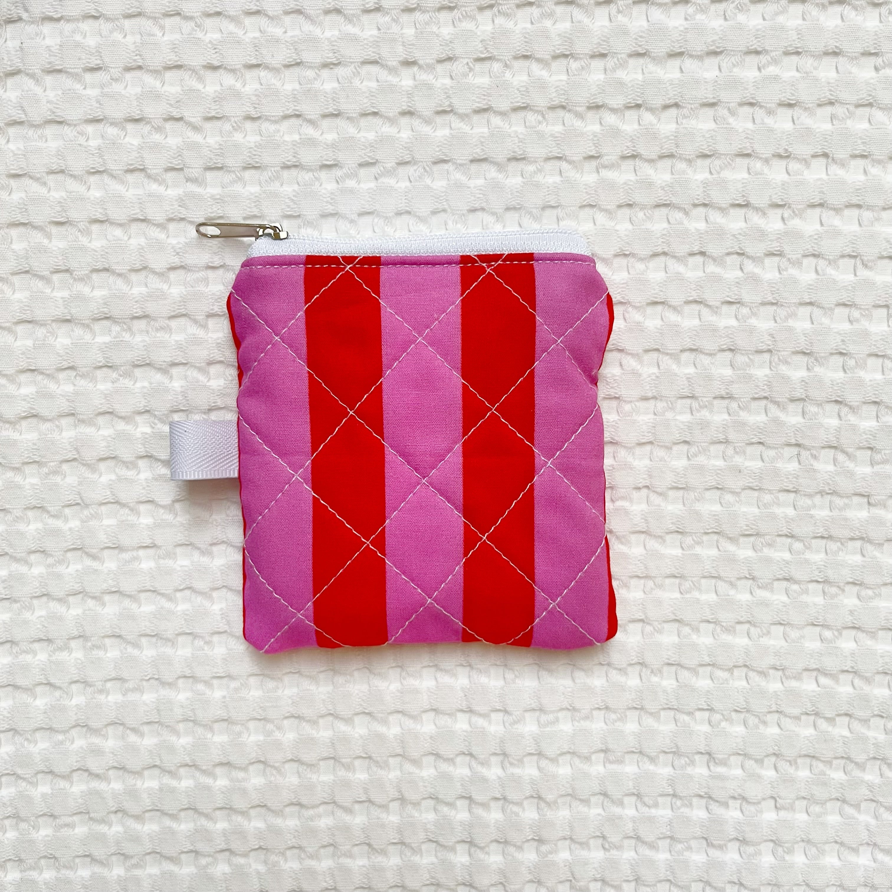 Quilted Keychain Pouch with label