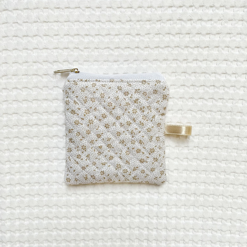 Quilted Keychain Pouch with label
