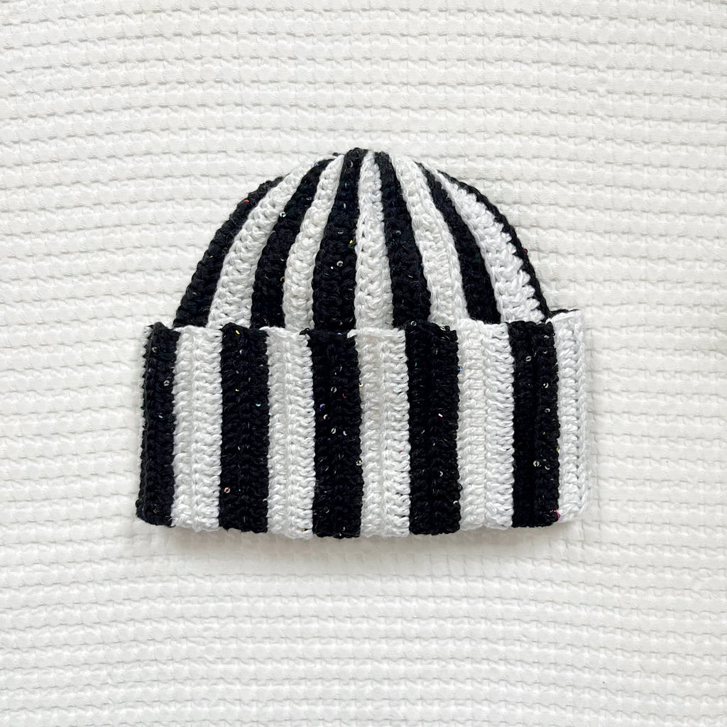 Striped Beanies - Sparkle Noir - Normal Size