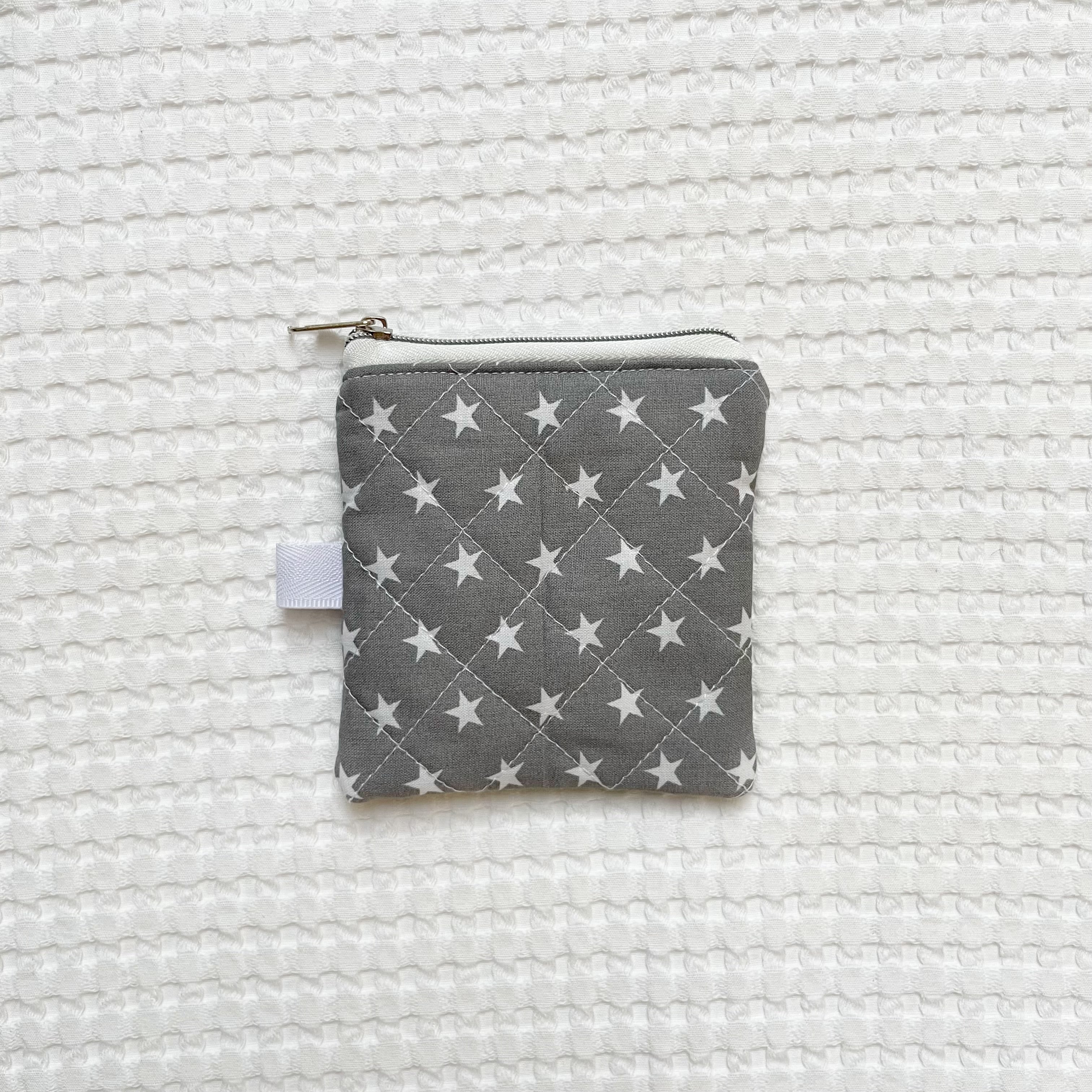 Quilted Keychain Pouch with label