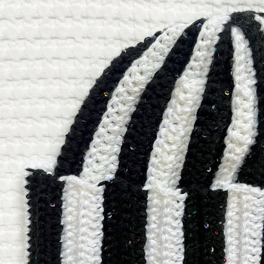 Striped Beanies - Sparkle Noir - Normal Size