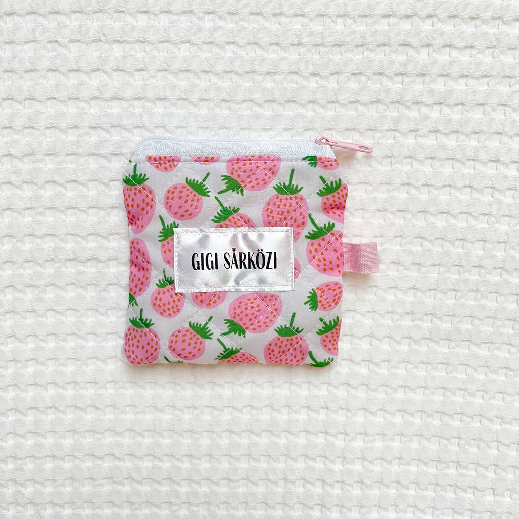 Quilted Keychain Pouch with label