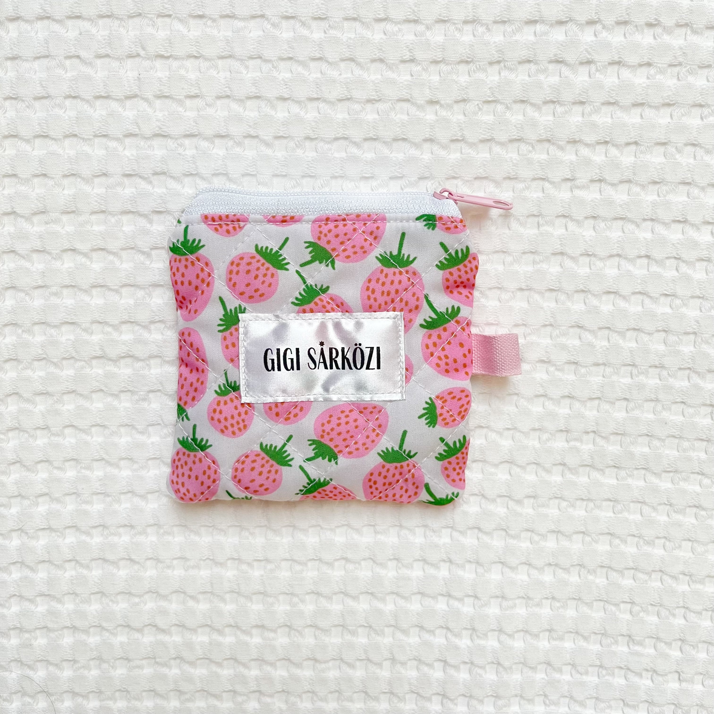 Quilted Keychain Pouch with label