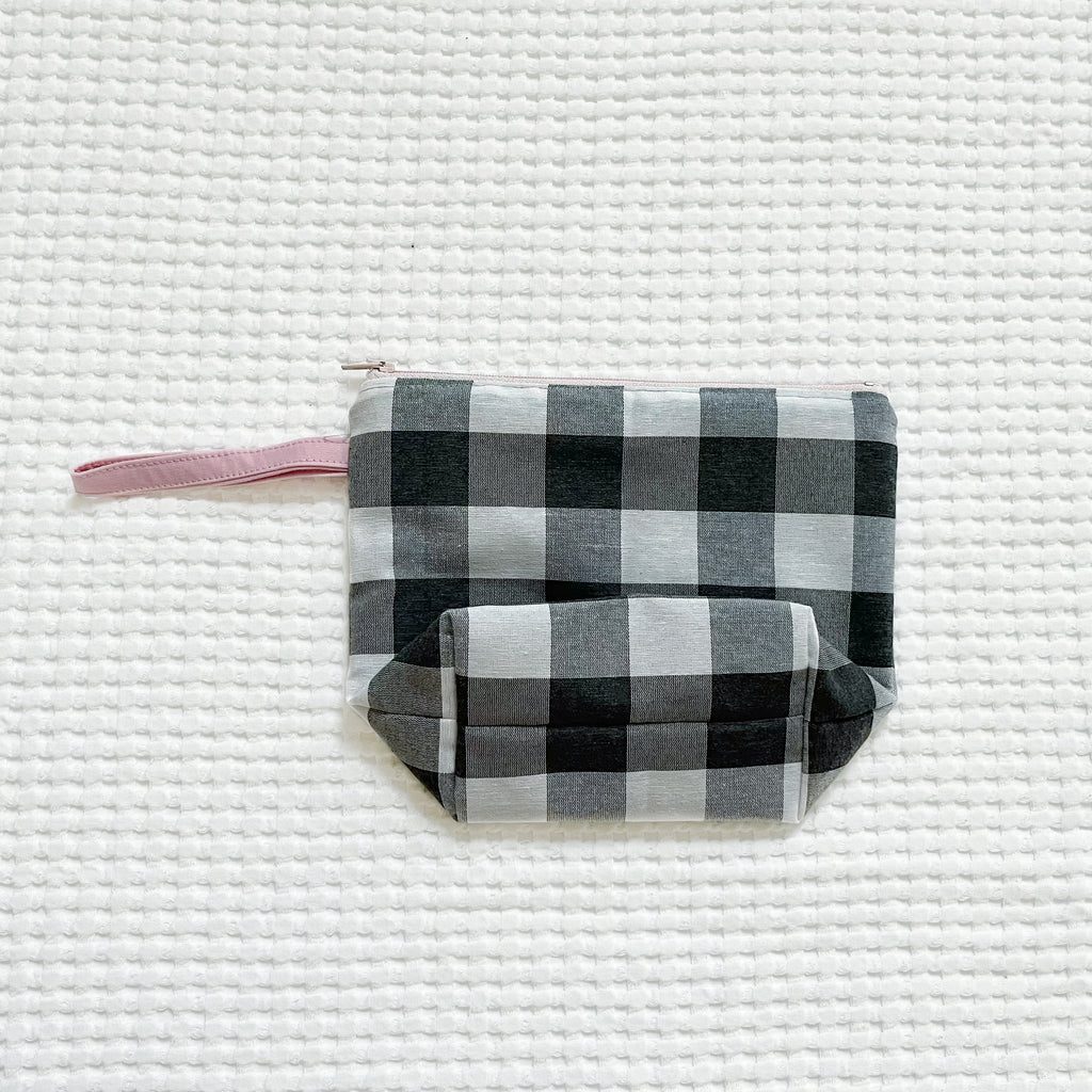 Eco Pouch - Blush Grid
