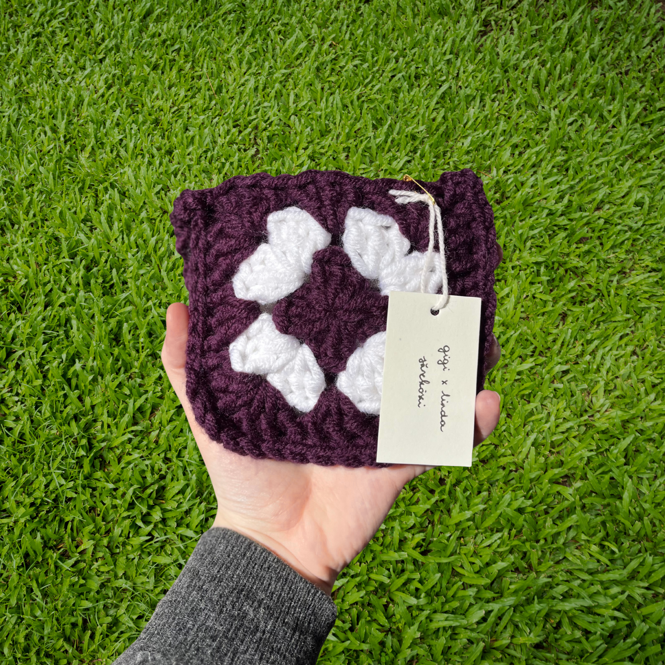 Mini Summer Bag - Plum & White